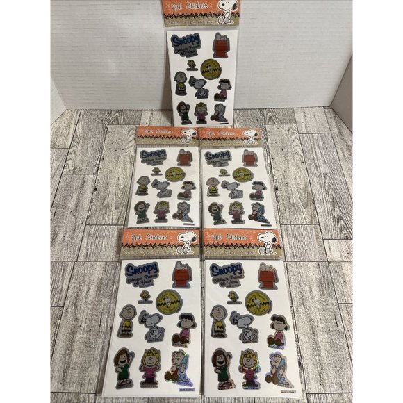 2009 Snoopy 5 Packs Of Stickers To Celebrate PEANUTS 60 YEARS 2 Sheets Each - Picture 1 of 6
